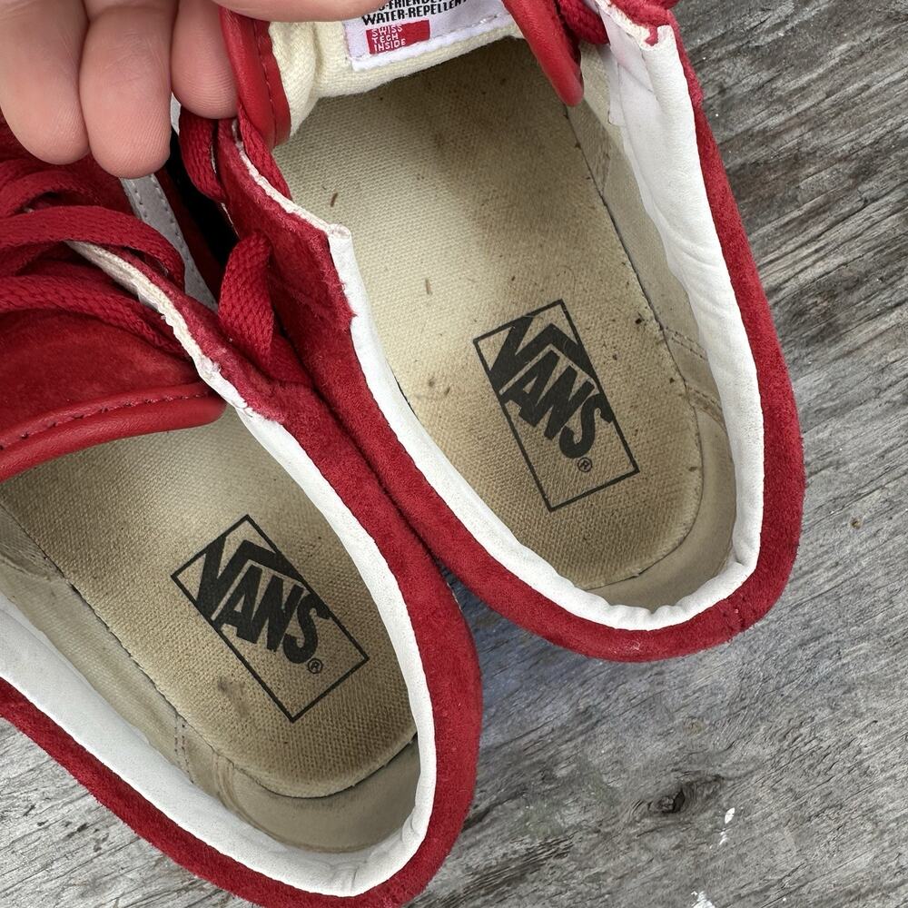 Vans Off The Wall Shoes Mens 8.5 Old Skool Sneaker Red Suede HEIQ Eco Dry Low - Picture 6 of 12